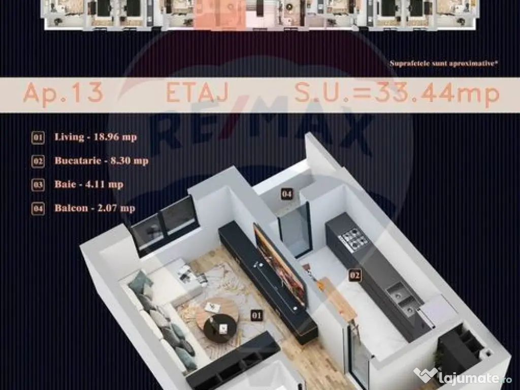 Garsoniera de vânzare / Chiajna / Bloc nou / balcon, loc...