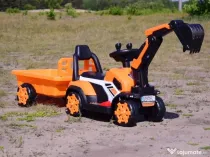 Mini excavator Kinderauto BJXZ219B 35W 6V, cupa electrica si RC Yellow