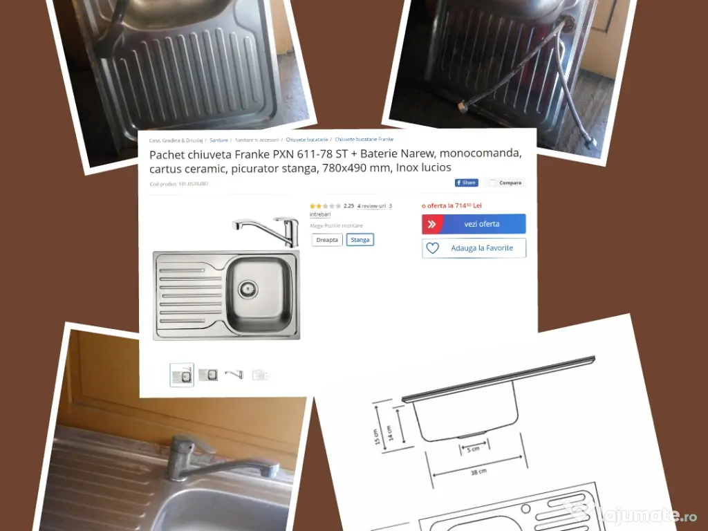 Chiuveta Baterie Racord Inox