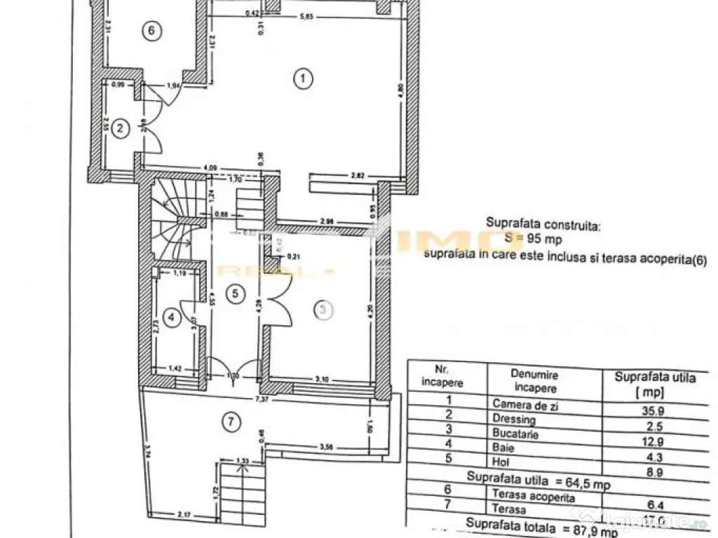Zona Dorally, vila moderna D P E , 4 camere, demisol , mansa