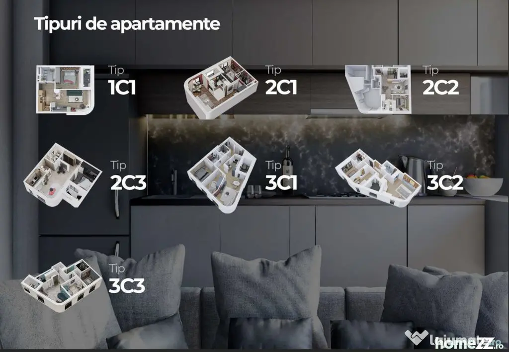 3 camere finisat la cheie – 71 mp + parcare subterană