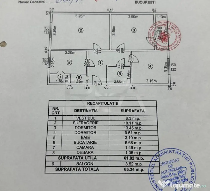 Apartament 3 camere Straja / Brancoveanu