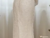 Rochie de mireasa tip sirena cu corset si maneci detasabile