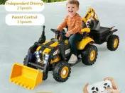 Tractoras electric pentru copii Kinderauto BJEJ1588E 2x35W, 12V Yellow