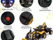 Tractoras electric pentru copii Kinderauto BJEJ1588E 2x35W, 12V Yellow