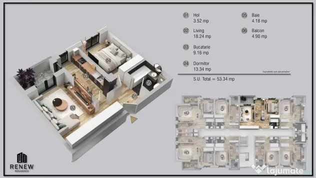 Ap. 2 cam. aprilie 2026 zona Militari Residence