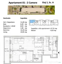 Apartament Luxury 2 camere, open space