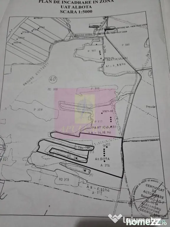 Teren 6,26 ha lângă DEx12 Pitești - Albota (Arges)