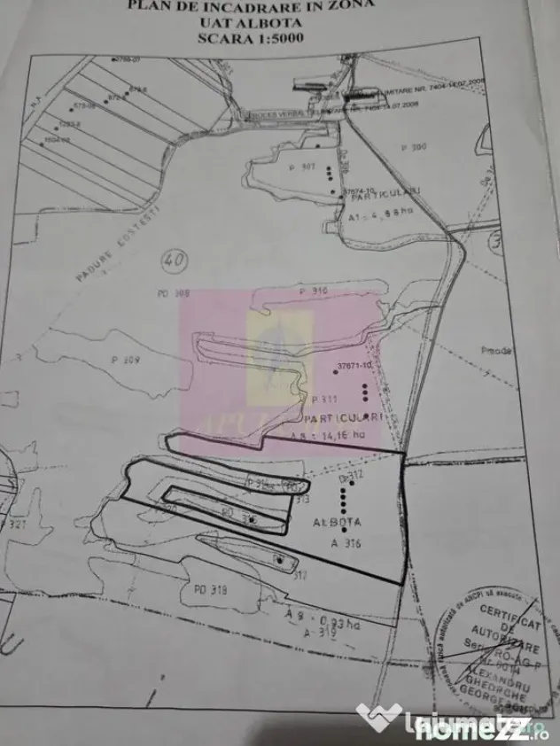 Teren 6,26 ha lângă DEx12 Pitești - Albota (Arges)