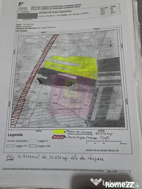 Teren 6,26 ha lângă DEx12 Pitești