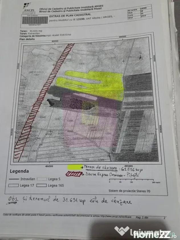 Teren 6,26 ha lângă DEx12 Pitești