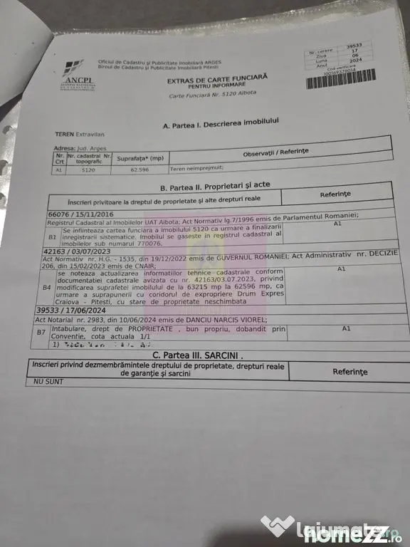 Teren 6,26 ha lângă DEx12 Pitești