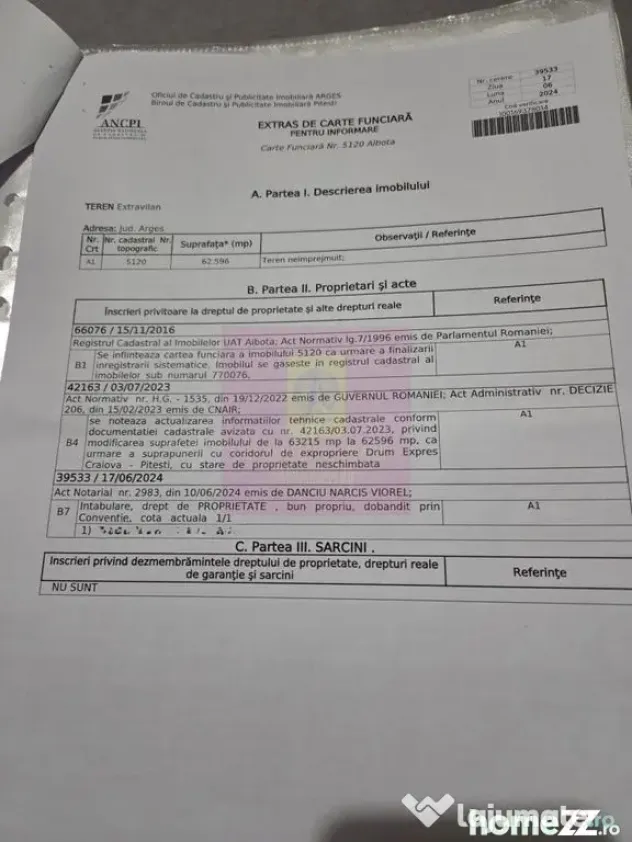 Teren 6,26 ha lângă DEx12 Pitești