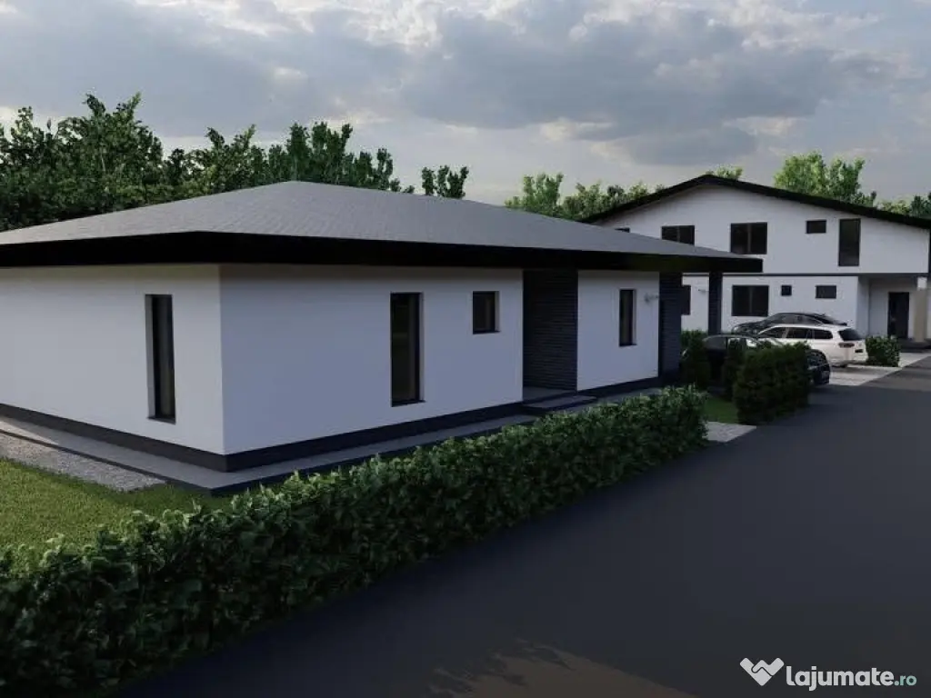Casă nouă cu 2 dormitoare, 2 băi și teren 515 mp, lâng?
