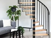 Scara Claria - spirala eleganta, lemn fag + structura metal 