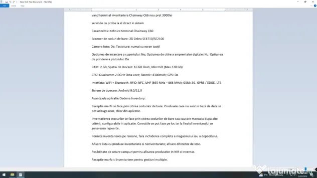 Telefon, terminal inventariere nou
