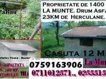 La munte  Teren de 1400 MP.Cabana 11 MP