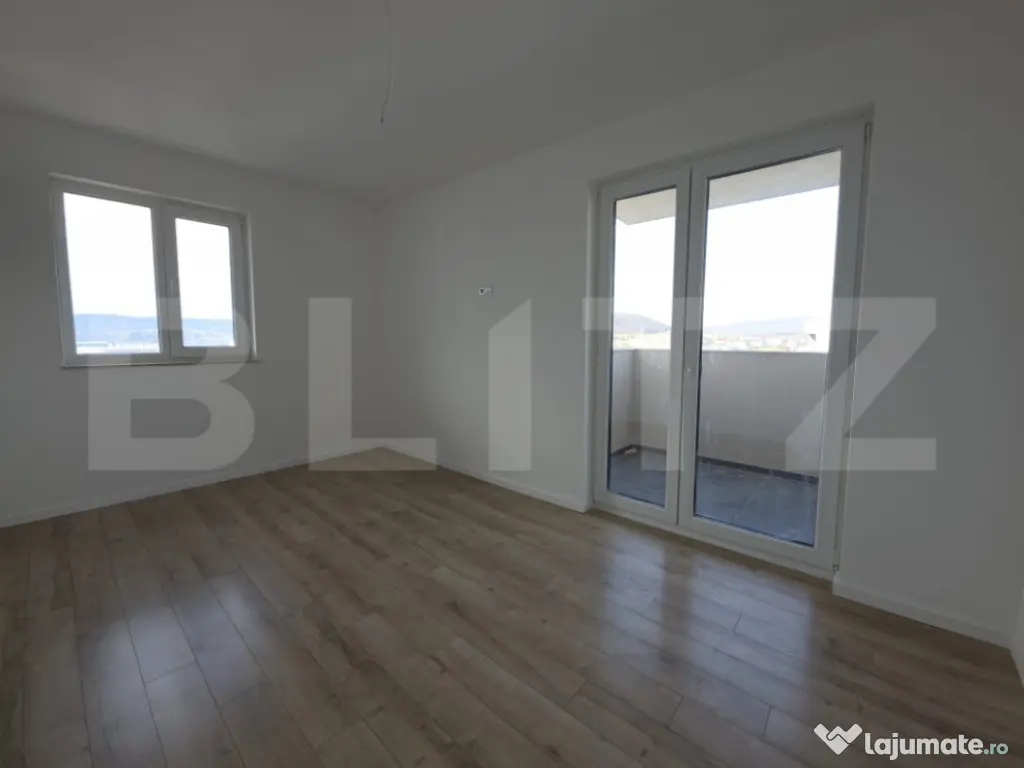 Apartament 3 camere, 62,65 mp, 2 băi, balcon 9,10 mp, finis