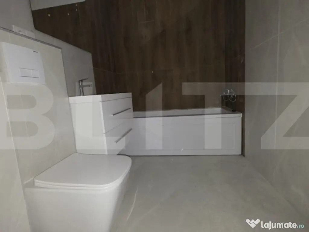 Apartament 3 camere, 62,65 mp, 2 băi, balcon 9,10 mp, finis