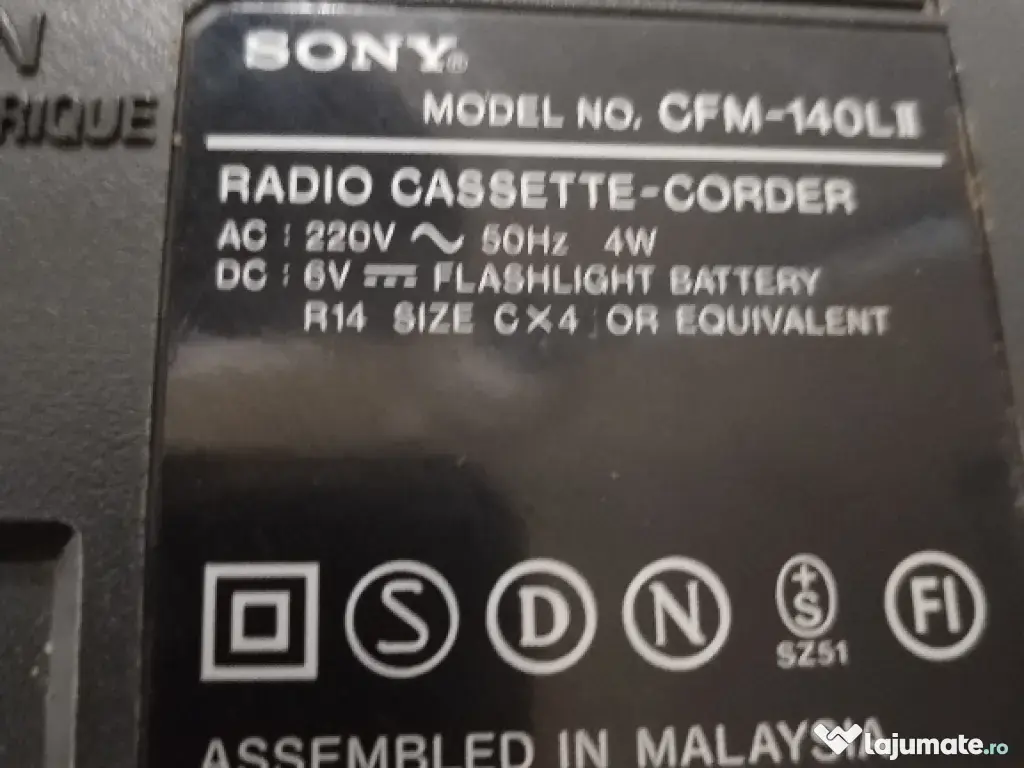 Radio casetofon Sony