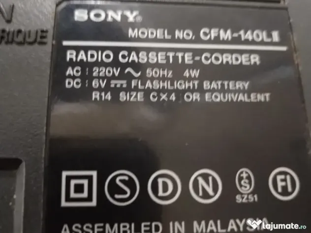 Radio casetofon Sony