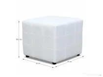 Taburet piele eco alba NELA-NOU SIGILAT