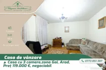 Casă cu 3 camere și teren de 572 m2, zona Gai, Arad