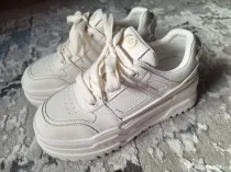 Pantofi dama din piele naturala alba