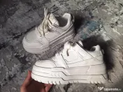 Pantofi dama din piele naturala alba 