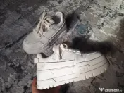 Pantofi dama din piele naturala alba 