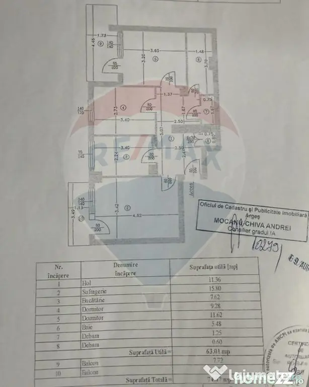 Apartament cu 3 camere de vânzare în Centrul orașului ...