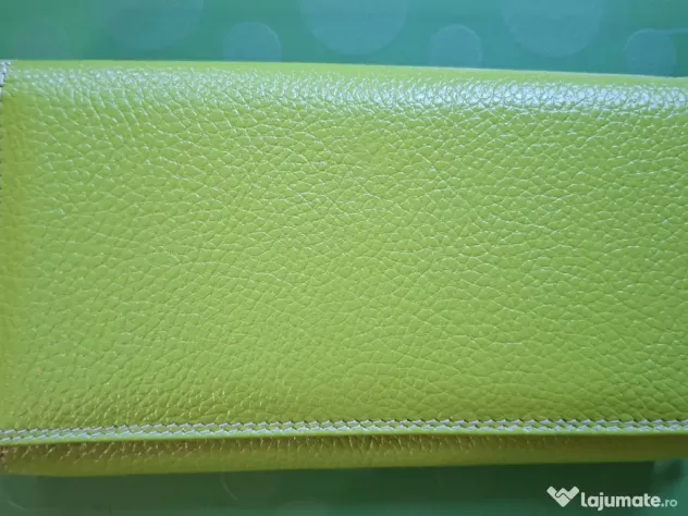 Portofel verde piele