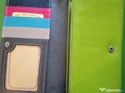 Portofel verde piele