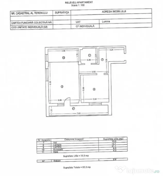 Apartament 2 camere, zona Lumina, mobilat, centrala gaze, lo