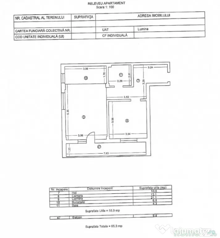 Apartament 2 camere, zona Lumina, Constanta, loc parcare - Lumina (Constanta)