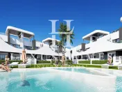 Apartament la parter, cu terasă și piscină comunitară situată aproape de coastă 