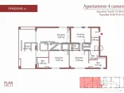 4 camere cu terasa de 22 mp, 3 bai, etaj 1/3, FINISAT MOD... 