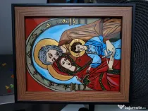 Icoana pe sticla, cu rama