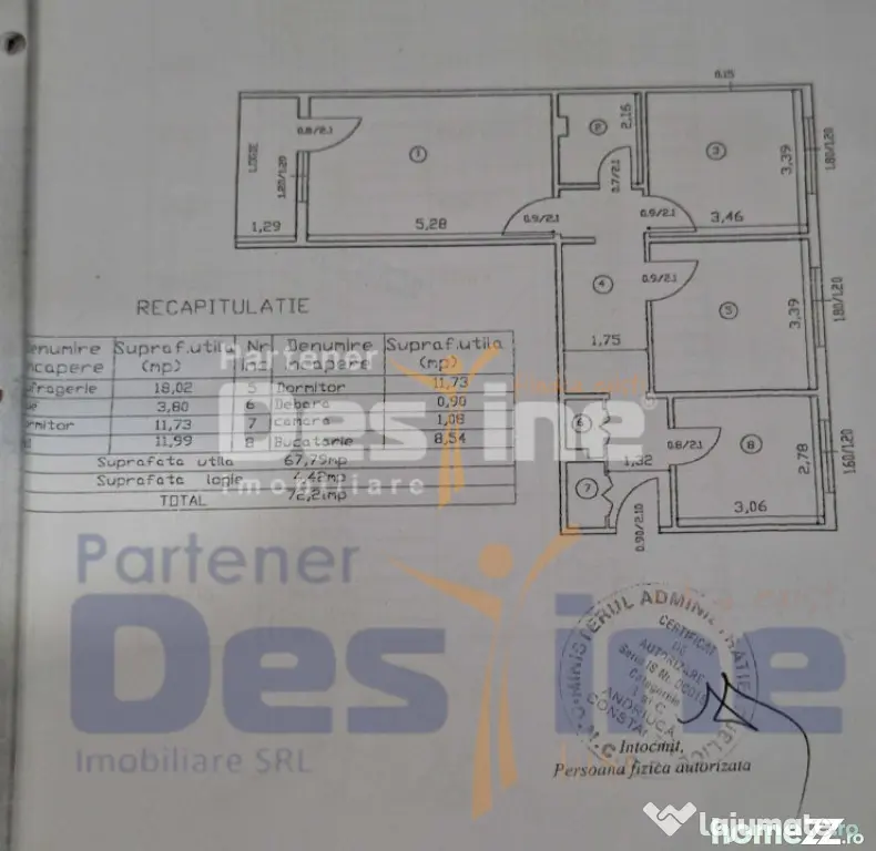Apartament 3 camere Decomandat, 72 mp, Zona MIRCEA CEL BATRA