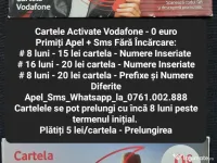 Cartela Activata.Cartele Sim Activate Vodafone_Diferite_Primire Apel+Sms_8 luni