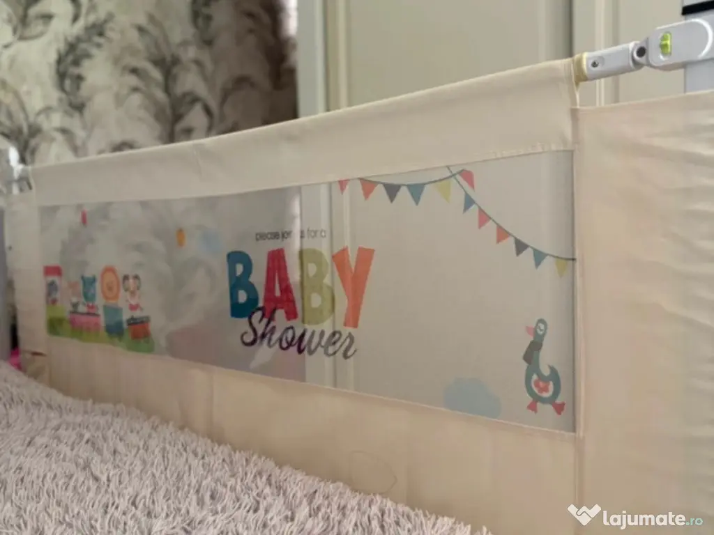 Bariera protectie pat copii, culisanta, ajustabilă pe înălțime 200cm