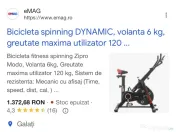 Bicicleta spinning DYNAMIC, volanta 6 kg, max 120 kg