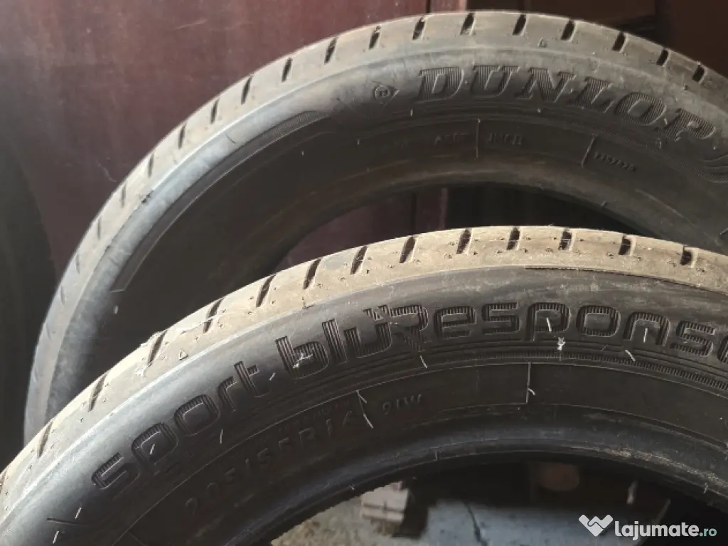 4 Anvelope vară 205/55/16 second-hand, 2 DUNLOP sport blue response, 2 FULDA sport control