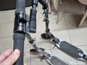 2 trotinete Oxelo, adulți/copii, roți 200 mm, suspensii, 350 lei împreună