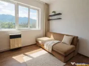 Garsoniera luminoasa cu bucatarie utilata si baie cu cada 