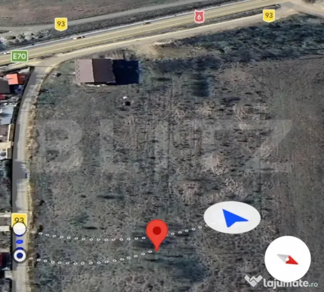 Teren intravilan 990 mp, front 33 ml, zona platou Cârcea