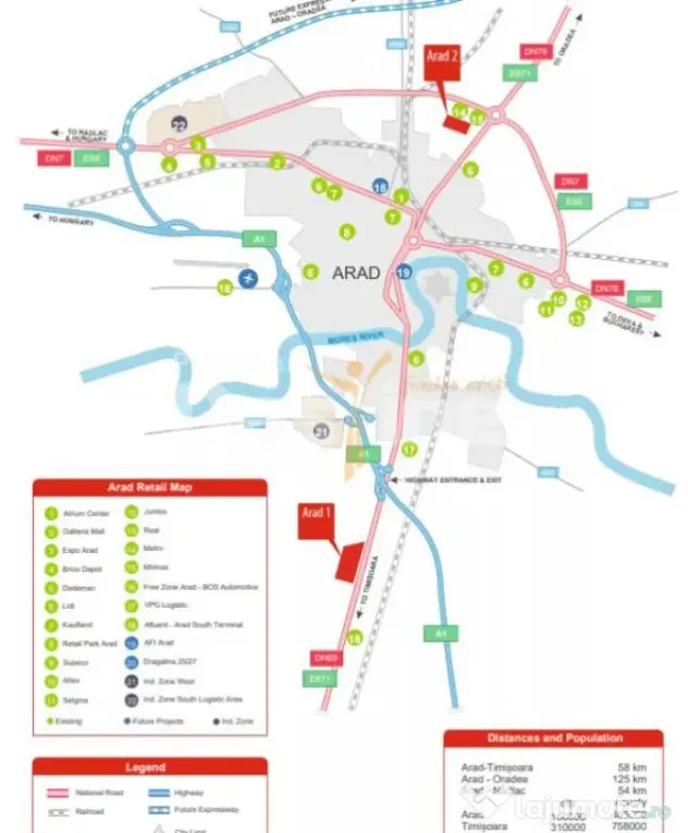 Teren comercial premium 29.000 mp I Arad I 1 km de centrul o