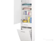 Dulap Baie cu cos de rufe Adore Diamond, Alb Lucios, 52 x 187 x 38 cm 