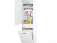 Dulap Baie cu cos de rufe Adore Diamond, Alb Lucios, 52 x 187 x 38 cm 