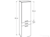 Dulap Baie cu cos de rufe Adore Diamond, Alb Lucios, 52 x 187 x 38 cm 